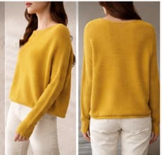 Women’s Mustard Yellow Ribbed Knit Sweater