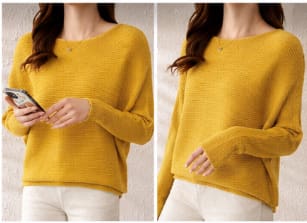 Women’s Mustard Yellow Ribbed Knit Sweater