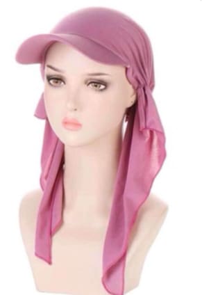 Women’s Pink Visor Turban Head Wrap Cap