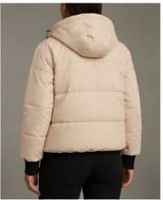 Women’s Cream Cropped Puffer Jacket with Hood