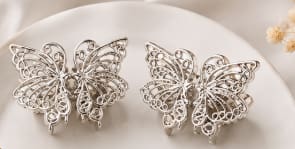 Silver Butterfly Waist Button Extender for Jeans – Decorative Adjustable Pants Buckle Pin