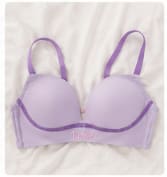Women’s Lavender Padded Bra – Wire Free Seamless Everyday Bralette with Love Detail