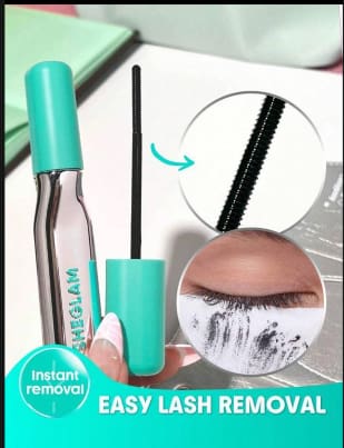 SHEGLAM Easy Lash Removal Mascara – Clear, Instant Removal Lash Mascara with Turquoise Packaging