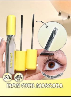 SHEGLAM Iron Curl Mascara, Super Hold Long Lasting Curl Mascara for Straight Lashes