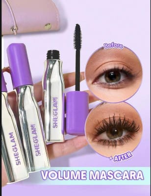 SHEGLAM Volume Mascara, Purple Tube Lash Mascara for Fuller Defined Lashes