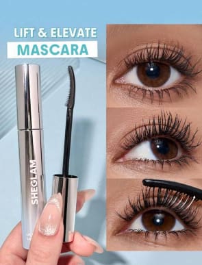 SHEGLAM Lift & Elevate Mascara, Silver Tube Lash Lifting Mascara for Defined Curled Lashes