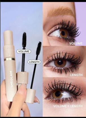 SHEGLAM Dual-Ended Volume & Length Mascara, 2-in-1 Lash Mascara for Fuller Longer Lashes