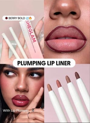 SHEGLAM Plumping Lip Liner – Peach Please, Creamy Lip Defining Pencil for Fuller-Looking Lips