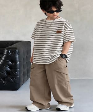 SHEIN Boys’ Striped T-Shirt & Cargo Pants Set – Oversized Casual Two Piece Outfit, SHEIN Fast Delivery in 5 Days