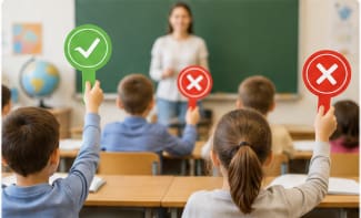 SHEIN Correct & Wrong Hand Paddle Set – Classroom Answer Signs, SHEIN Fast Delivery in 5 Days