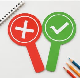SHEIN Correct & Wrong Hand Paddle Set – Classroom Answer Signs, SHEIN Fast Delivery in 5 Days