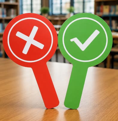 SHEIN Correct & Wrong Hand Paddle Set – Classroom Answer Signs, SHEIN Fast Delivery in 5 Days