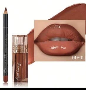 SHEIN Lip Liner & Lip Gloss Set – 2 Piece Super Pretty Lip Combo, SHEIN Fast Delivery in 5 Days