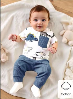 Baby Dinosaur Tee and Ribbed Pants Set – SHEIN Fast Delivery in 5 Days
