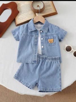 Boys Blue Denim Shirt and Shorts Set – SHEIN Fast Delivery in 5 Days