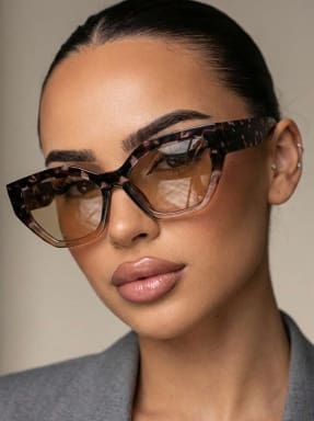 SHEIN Women’s Cat Eye Tortoiseshell Sunglasses