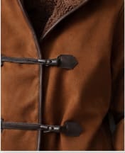 Brown Hooded Toggle Jacket – Casual Winter Outerwear – Soft Lined – Relaxed Fit