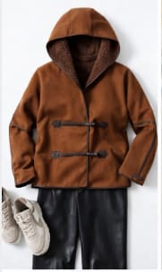 Brown Hooded Toggle Jacket – Casual Winter Outerwear – Soft Lined – Relaxed Fit