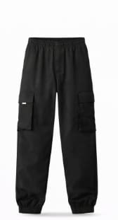 Teen Boys Black Cargo Jogger Pants – Casual Streetwear Multi Pocket Trousers