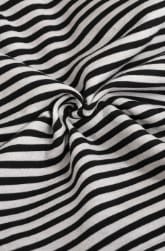Women’s Black & White Mixed Stripe Long Sleeve Top – Casual Oversized Blouse