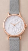 Women’s Casual Quartz Watch – Matte Engraved Dial – Rose Gold Case – Multi-Color Strap