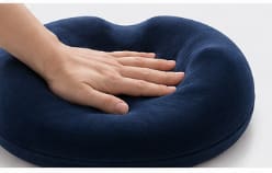 Hemorrhoids Extra Memory Foam Cushion with Cotton Cover – Navy Blue Ergonomic Donut Seat Cushion 40 x 45 cm