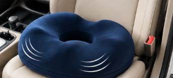 Hemorrhoids Extra Memory Foam Cushion with Cotton Cover – Navy Blue Ergonomic Donut Seat Cushion 40 x 45 cm