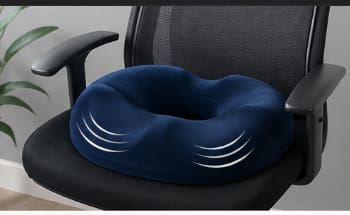 Hemorrhoids Extra Memory Foam Cushion with Cotton Cover – Navy Blue Ergonomic Donut Seat Cushion 40 x 45 cm