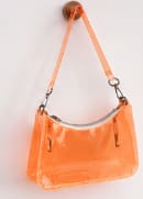 Transparent Neon Shoulder Bag, Jelly PVC Mini Hobo Bag with Detachable Strap