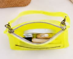 Transparent Neon Shoulder Bag, Jelly PVC Mini Hobo Bag with Detachable Strap