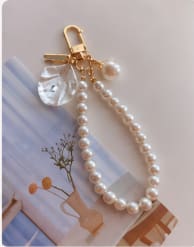 SHEIN Crystal Pearl Phone Charm Strap – Decorative Beaded Phone Lanyard, SHEIN Fast Delivery in 5 Days