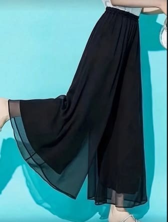 SHEIN Women’s Black Sheer Wide Leg Pants – Flowy Chiffon Palazzo Pants
