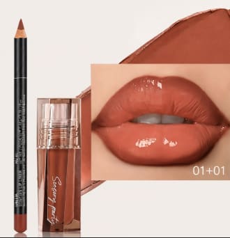 SHEIN Lip Liner & Lip Gloss Set – 2 Piece Super Pretty Lip Combo, SHEIN Fast Delivery in 5 Days
