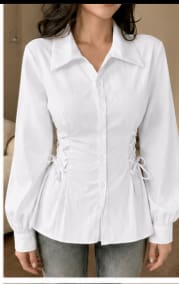 Women’s White Lace-Up Waist Shirt – SHEIN Fast Delivery in 5 Days