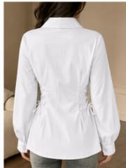 Women’s White Lace-Up Waist Shirt – SHEIN Fast Delivery in 5 Days