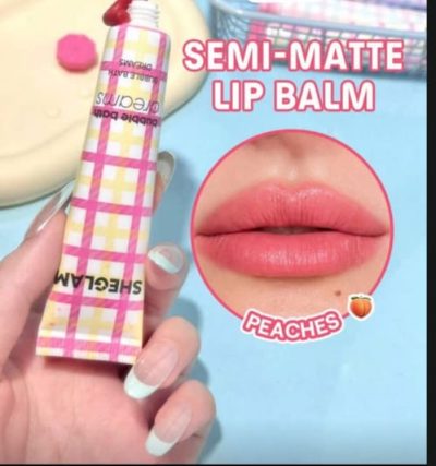 SHEGLAM Semi-Matte Lip Balm – Peaches, Soft Peach Lip Balm for Natural Daily Makeup