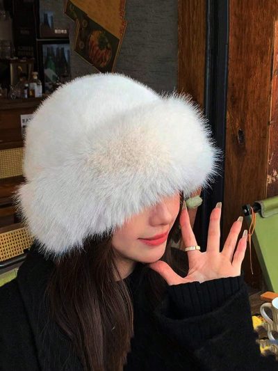 Luxury Faux Fur Winter Hat – Thick Fluffy Russian Style Cap