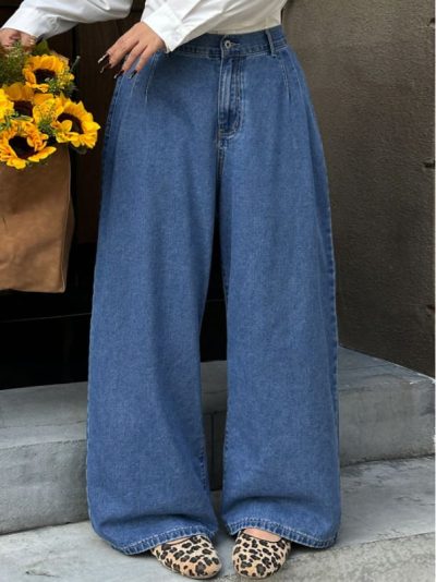 Blue Wide Leg Denim Jeans – SHEIN Fast Delivery in 5 Days