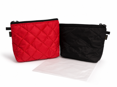 Novera Quilted Makeup Bag – Available Immediate Red & Black