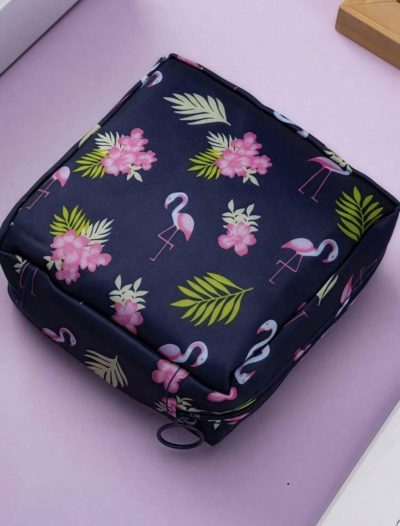 Sanitary Pad Storage Pouch –Navy Blue Closure Period Organizer Bag – Cute Portable Hygiene Pouch