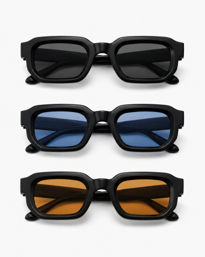 SHEIN Women Black Frame Rectangle Tinted Sunglasses