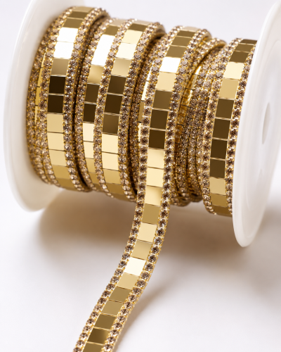 SHEIN Fast Delivery Gold Mirror Bracelet Set with Rhinestone Detail