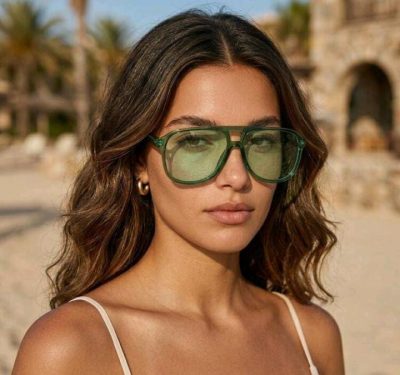 SHEIN Green Oversized Aviator Style Sunglasses – Fast Delivery in 5 Days