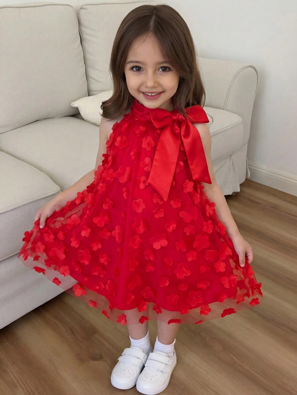 فستان أطفال بربطة عنق