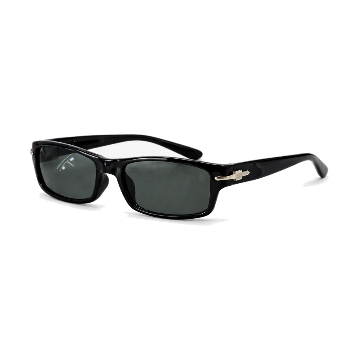 Men’s Rectangular Sunglasses – Black Frame & Grey Lenses