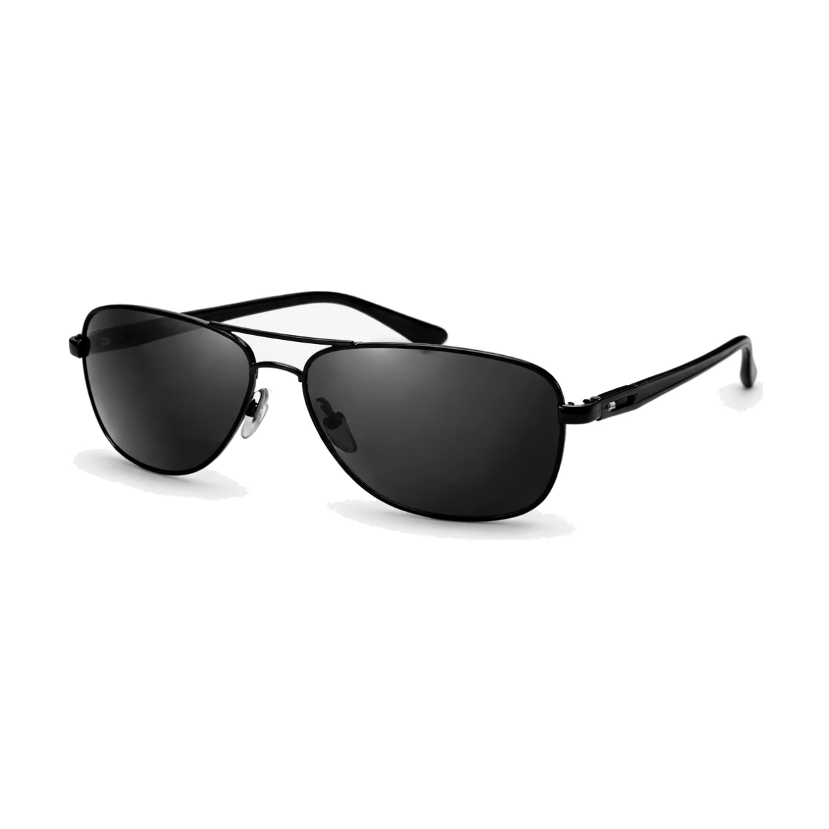 Men’s Aviator Sunglasses – Glossy Black Frame & Dark Grey Lenses