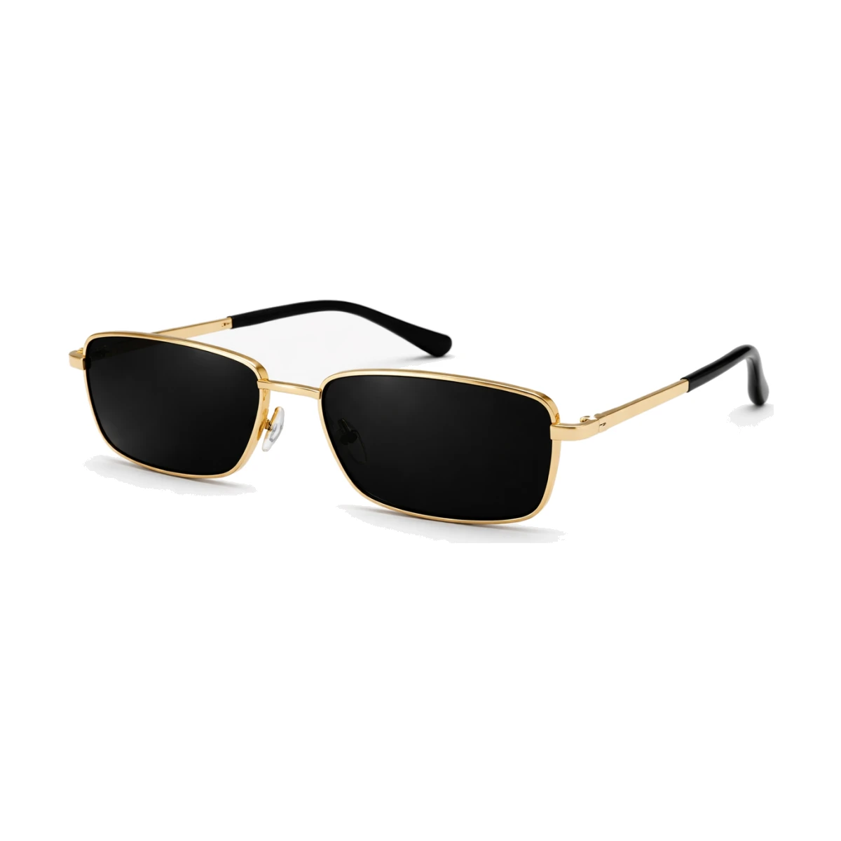 Men’s Rectangular Sunglasses – Gold Frame & Black Lenses