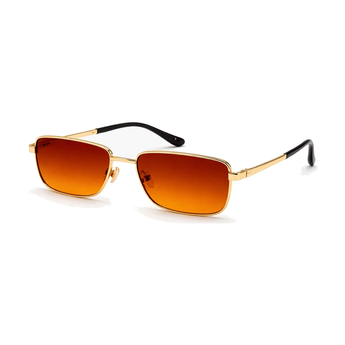Men’s Rectangular Sunglasses – Gold Frame & Amber Brown Lenses
