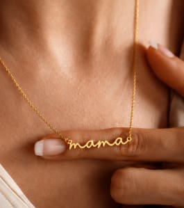 Mama Name Necklace – Gold Plated Elegant Letter Pendant Chain