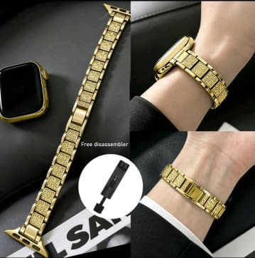 Gold Rhinestone Metal Band for Apple Watch